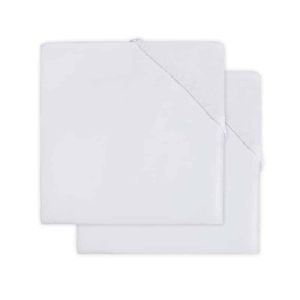 Jollein hoeslaken wieg Jersey White (2 pack) Maat