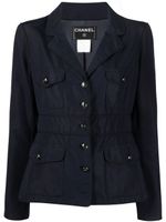 CHANEL Pre-Owned veste boutonnée en soie (2007) - Bleu