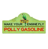 Polly Gas Polly Gasoline Zwaar Metalen Bord - thumbnail