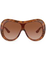 Dolce & Gabbana Eyewear lunettes de soleil DNA à monture oversize - Marron