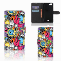 Wiko Pulp Fab 4G Wallet Case met Pasjes Punk Rock