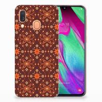 Samsung Galaxy A40 TPU bumper Batik Brown