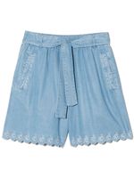 Chloé Kids short à logo C brodé - Bleu