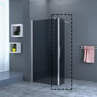 Douchewand Stern 35x200cm Rookglas Chroom Hoekprofiel 10mm Veiligheidsglas Easy Clean