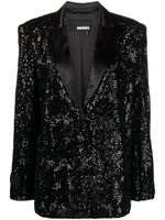 ROTATE BIRGER CHRISTENSEN blazer boutonné à sequins - Noir - thumbnail