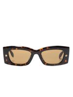 Alexander McQueen lunettes de soleil Spike Studs à monture rectangulaire - Marron