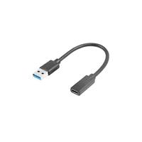 LANBERG USB-adapter type C (F), USB type A (M), 15 cm, zwart
