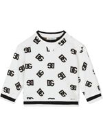 Dolce & Gabbana Kids sweat en coton à logo DG - Blanc