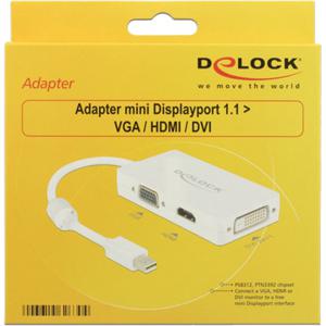 DeLOCK DeLOCK Adapter Mini DisplayPoort naar VGA/HDMI/DVI