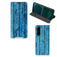 Sony Xperia 5 III Book Wallet Case Wood Blue - thumbnail