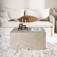 Nohr Salontafel Katiana Marmerlook, 80 x 60cm - Beige - thumbnail