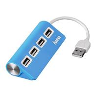Hama 4-poorts USB 2.0-hub blauw, 00012179