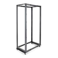 StarTech.com 42U open-frame server rack kast met 4 stijlen met instelbare diepte - plat verpakt met zwenkwielen, waterpas gesteld en kabelhaken - thumbnail