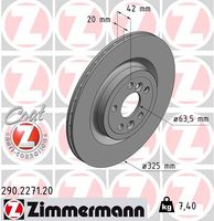 Remschijf COAT Z ZIMMERMANN, Remschijftype: Binnen geventileerd, u.a. für Land Rover, Jaguar