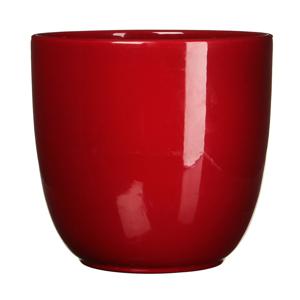 Mica Decorations Bloempot - donkerrood - keramiek - 14 x 14 cm - plantenpotten   -