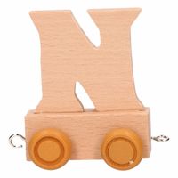 Houten letter trein N   -