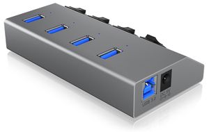 ICY BOX IB-HUB1405 USB 3.2 Gen 1 (3.1 Gen 1) Type-B 5000 Mbit/s Antraciet