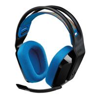 Logitech G535 LIGHTSPEED Wireless Gaming Headset - Lichtgewicht headset voor op het oor, flip to mute microfoon, batterijduur van 33 uur, compatibel met PS5, PS4, PC, oplaadbaar via USB-C-Zwart/Blauw