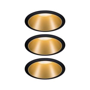 Paulmann Cole Coin 93404 Inbouwlamp Set van 3 stuks Energielabel 2021: n.v.t. 6 W Warmwit Zwart, Goud