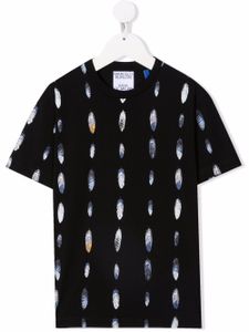 Marcelo Burlon County Of Milan Kids t-shirt à imprimé plumes - Noir