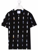 Marcelo Burlon County Of Milan Kids t-shirt à imprimé plumes - Noir