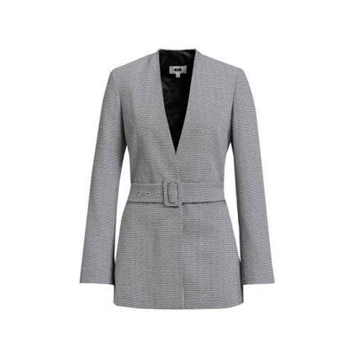 WE Fashion blazer met jacquard grijs