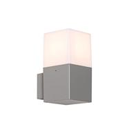 QAZQA - Moderne buiten wandlamp grijs IP44 - Denmark | Buitenverlichting - Aluminium Rechthoekig - E27 Geschikt voor LED - Max. 1 x 15 Watt