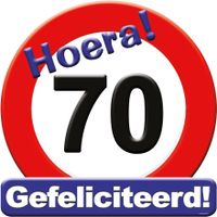 Hulde stopbord 70 jaar feestartikelen / versiering