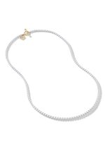 David Yurman collier DY Bel Aire en or jaune 14ct et acier inoxydable - Blanc - thumbnail