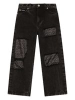 Dolce & Gabbana Kids logo-print patchwork jeans - Noir