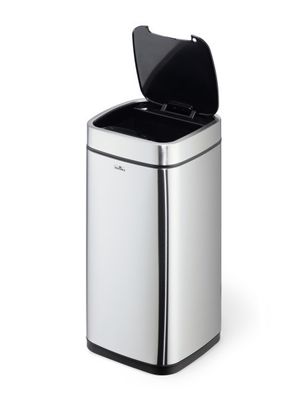 Durable 342223 342223 Afvalbak 21 RVS (l x b x h) 27 x 27 x 57 cm Zilver Met One-Touch-dekselopener 1 stuk(s)