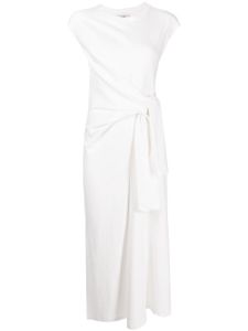 Goen.J robe mi-longue à taille nouée - Blanc