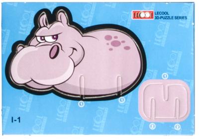 LG-Imports 3D-puzzel nijlpaard 10,5 cm karton grijs 7 stukjes