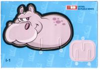 LG-Imports 3D-puzzel nijlpaard 10,5 cm karton grijs 7 stukjes