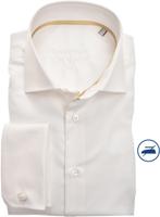 Ledȗb Heren Overhemd Ecru Twill Trouwhemd Dubbele Manchet Modern Fit