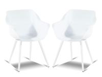 Set van 2 tuinstoelen SOLO wit met ronde poten aluminium