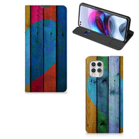 Motorola Moto G100 Book Wallet Case Wood Heart - Cadeau voor je Vriend - thumbnail