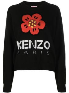 Kenzo pull en laine à motif Boke Flower - Noir