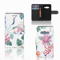 Samsung Galaxy Trend 2 Telefoonhoesje met Pasjes Bird Flowers