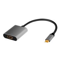 LogiLink CUA0103 tussenstuk voor kabels USB 3.2 Gen1 Type-C HDMI-A Zwart, Grijs