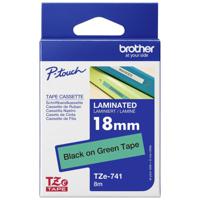 Labeltape Brother TZe, TZ TZe-741 Tapekleur: Groen Tekstkleur:Zwart 18 mm 8 m - thumbnail