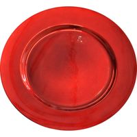 2x Diner onderborden rood glimmend 33 cm rond - thumbnail