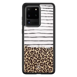 Samsung Galaxy S20 Ultra glazen hardcase - Leopard lines