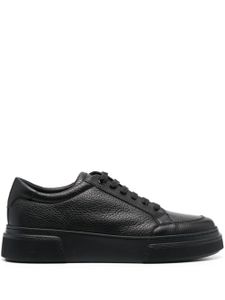 Giorgio Armani baskets Herren en cuir à fini grainé - Noir