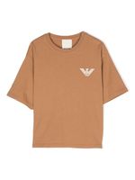 Emporio Armani Kids t-shirt à logo imprimé - Marron