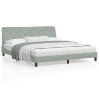 Bed met matras fluweel lichtgrijs 180x200 cm SKU: V3208670