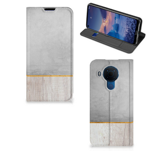 Nokia 5.4 Book Wallet Case Wood Concrete