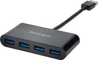 Kensington USB 3.0 4-Poorten Hub, Overdrachtsnelheden Tot 5G-bps - Plug & Play-Installatie, Compatibel Met HP, Dell, Windows, Macbook, K39121EU