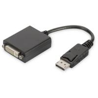 Digitus DB-340409-001-S DVI / DisplayPort Adapter [1x DisplayPort stekker - 1x DVI-bus 24+5-polig] Zwart Rond, Afgeschermd (dubbel), Afsluitbaar 15.00 cm