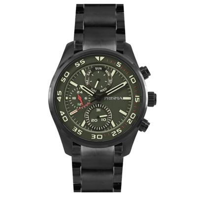 Prisma P.1829 Horloge Multi-function staal zwart-groen 44 mm Prisma P.1829 Horloge Multi-function staal zwart-groen 44 mm